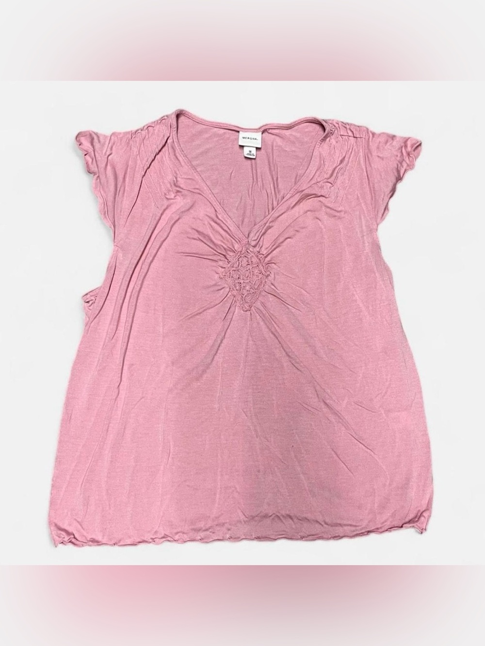 Pink Merona Blouse with Lace Detail